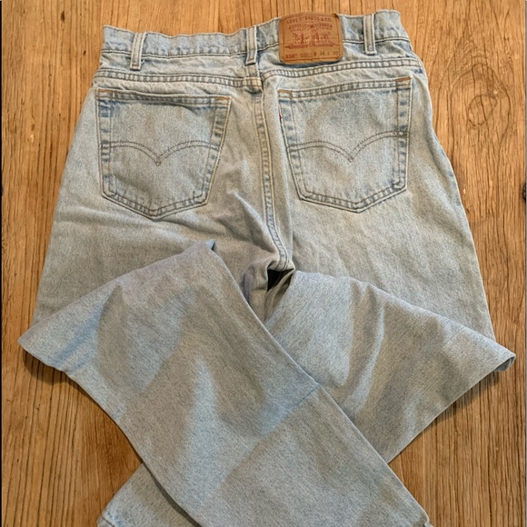 VINTAGE LEVIS Jeans 550 Relaxed Fit Light Stone Wash Red Tab - Picture 3 of 8